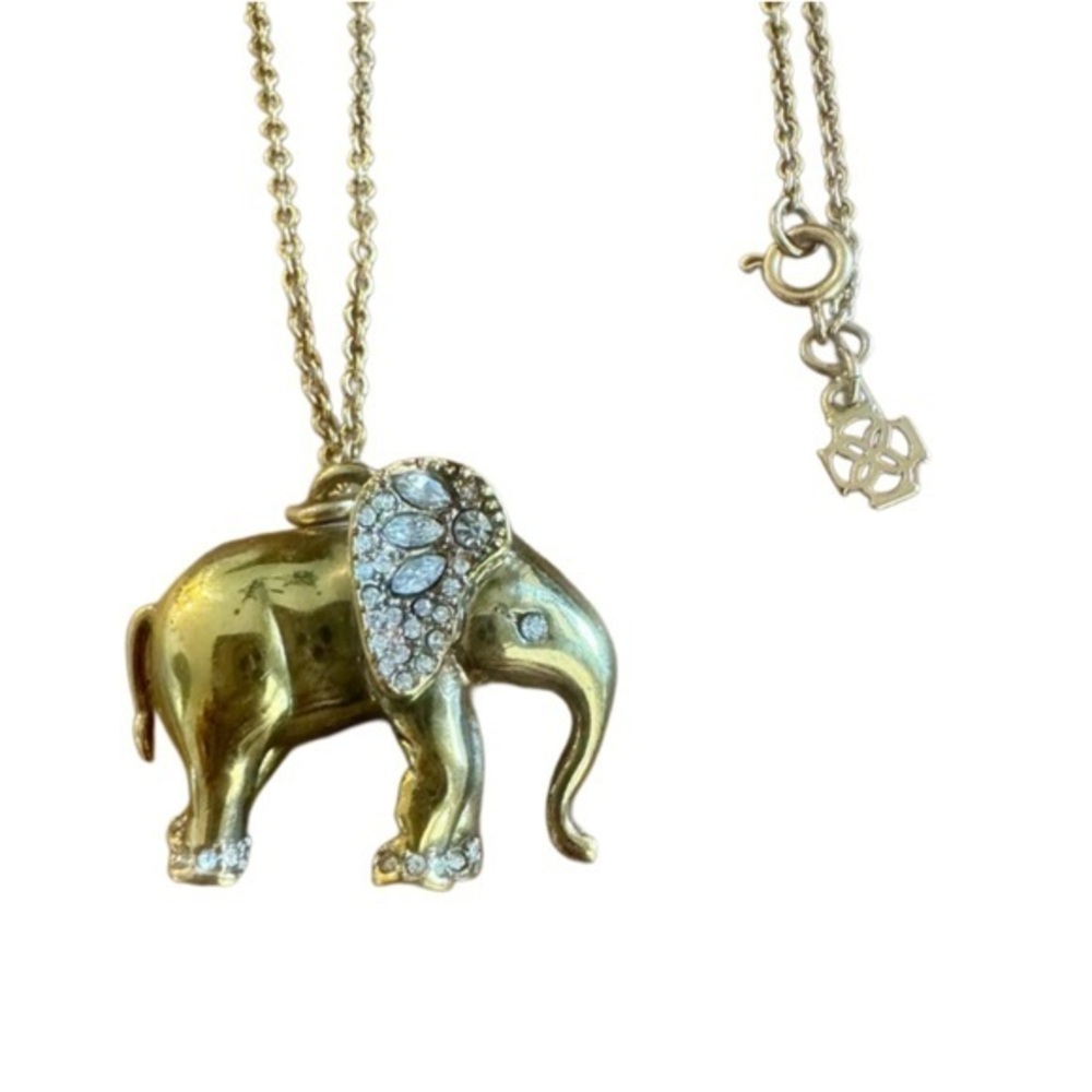Kendra Scott Gold Elephant Necklace with Sparkling Accents